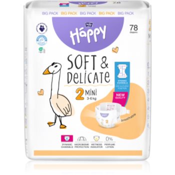 BELLA Baby Happy Soft&Delicate scutece de unică folosință cu canale - imagine 2